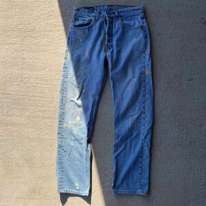 Vintage 90s Levis 501 Made in USA Paint Splatter Jeans Mens 30x30 Distressed